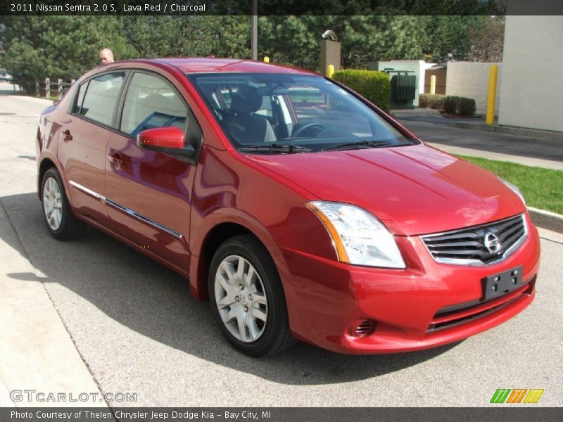 Lava Red / Charcoal 2011 Nissan Sentra 2.0 S
