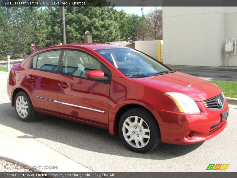 Lava Red / Charcoal 2011 Nissan Sentra 2.0 S