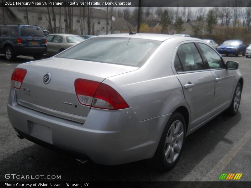 Ingot Silver Metallic / Dark Charcoal 2011 Mercury Milan V6 Premier