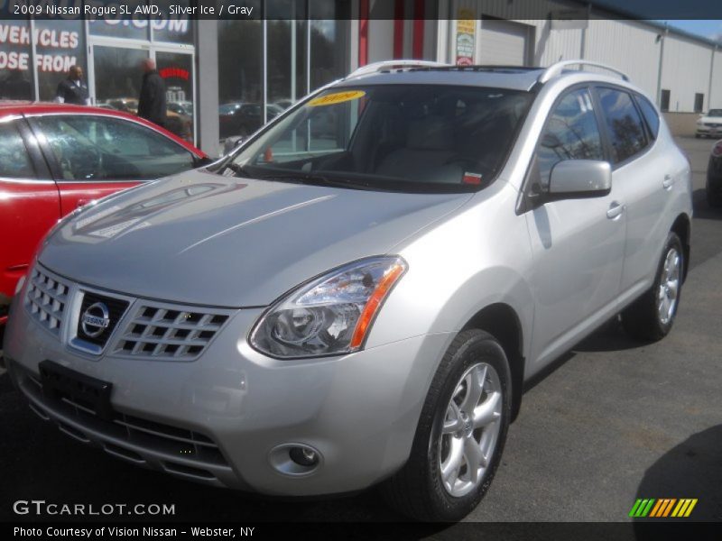 Silver Ice / Gray 2009 Nissan Rogue SL AWD