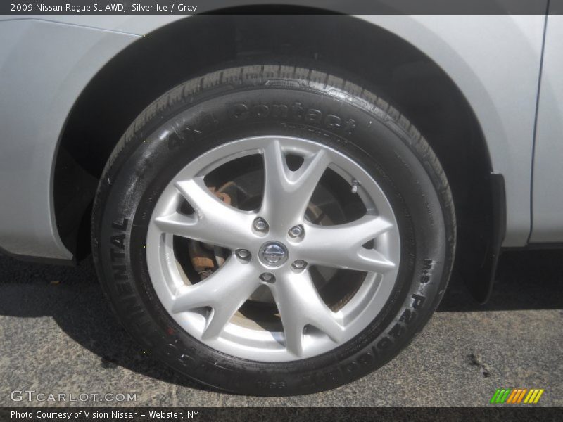 Silver Ice / Gray 2009 Nissan Rogue SL AWD
