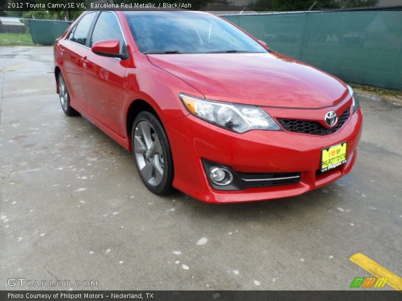 Barcelona Red Metallic / Black/Ash 2012 Toyota Camry SE V6