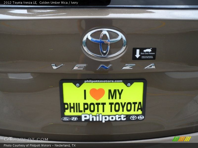 Golden Umber Mica / Ivory 2012 Toyota Venza LE