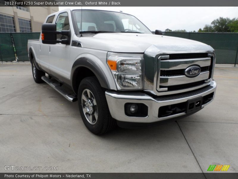 Oxford White / Black 2012 Ford F250 Super Duty Lariat Crew Cab