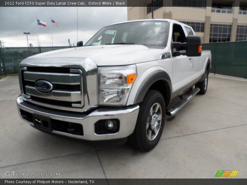 Oxford White / Black 2012 Ford F250 Super Duty Lariat Crew Cab