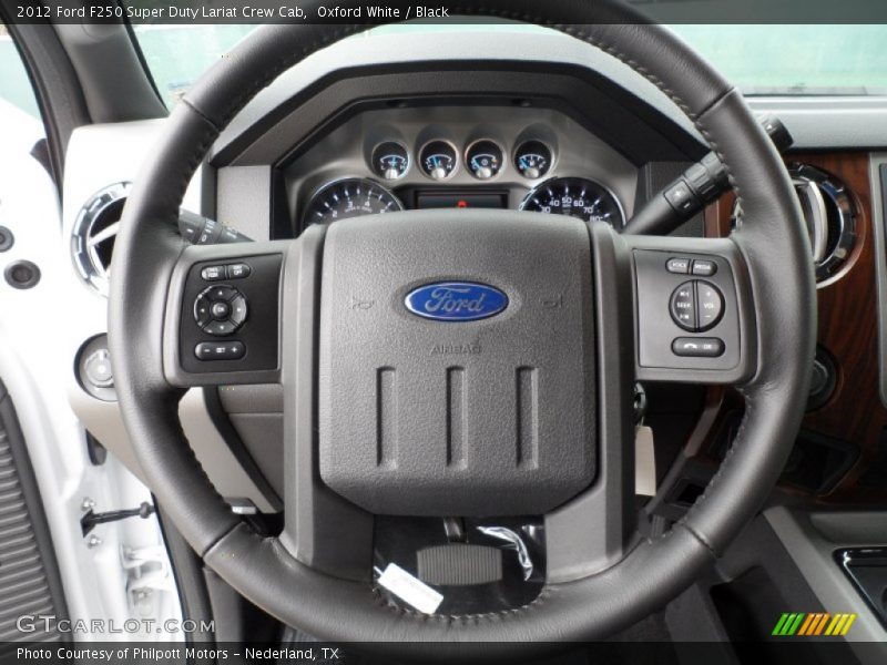 Oxford White / Black 2012 Ford F250 Super Duty Lariat Crew Cab
