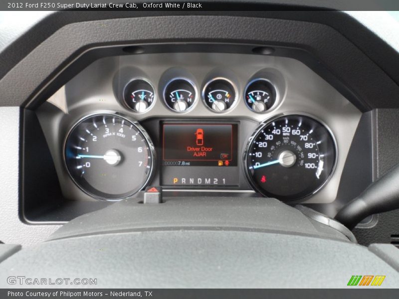 Oxford White / Black 2012 Ford F250 Super Duty Lariat Crew Cab