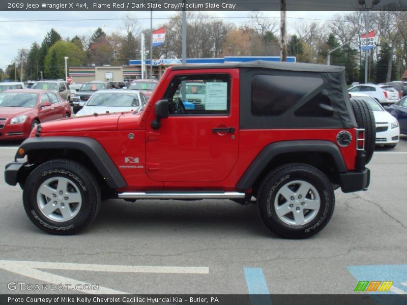 Flame Red / Dark Slate Gray/Medium Slate Gray 2009 Jeep Wrangler X 4x4