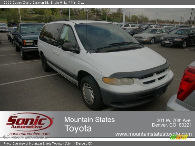 Bright White / Mist Gray 2000 Dodge Grand Caravan SE