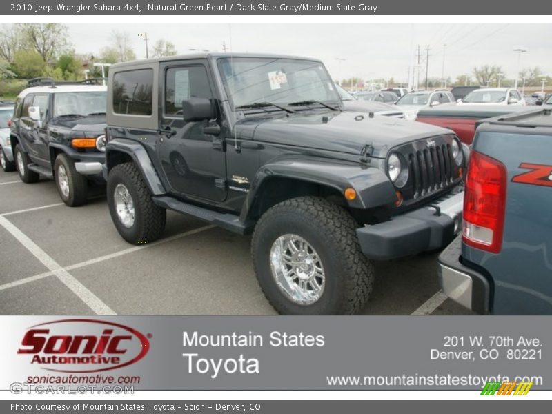 Natural Green Pearl / Dark Slate Gray/Medium Slate Gray 2010 Jeep Wrangler Sahara 4x4