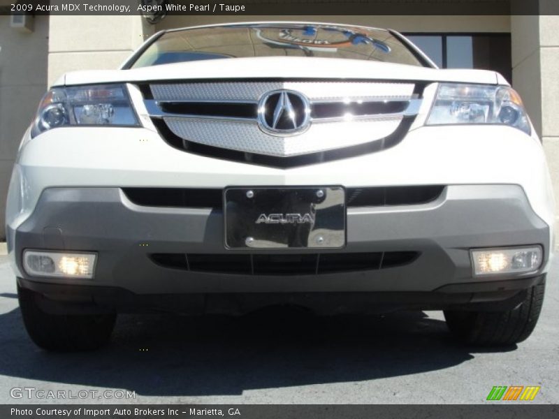 Aspen White Pearl / Taupe 2009 Acura MDX Technology