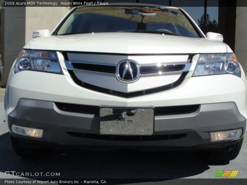 Aspen White Pearl / Taupe 2009 Acura MDX Technology