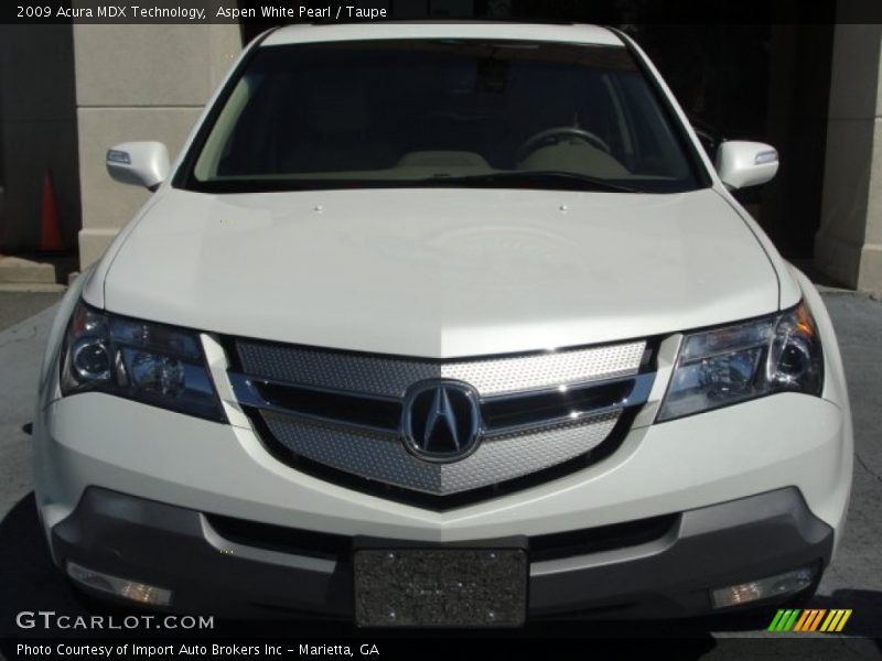 Aspen White Pearl / Taupe 2009 Acura MDX Technology