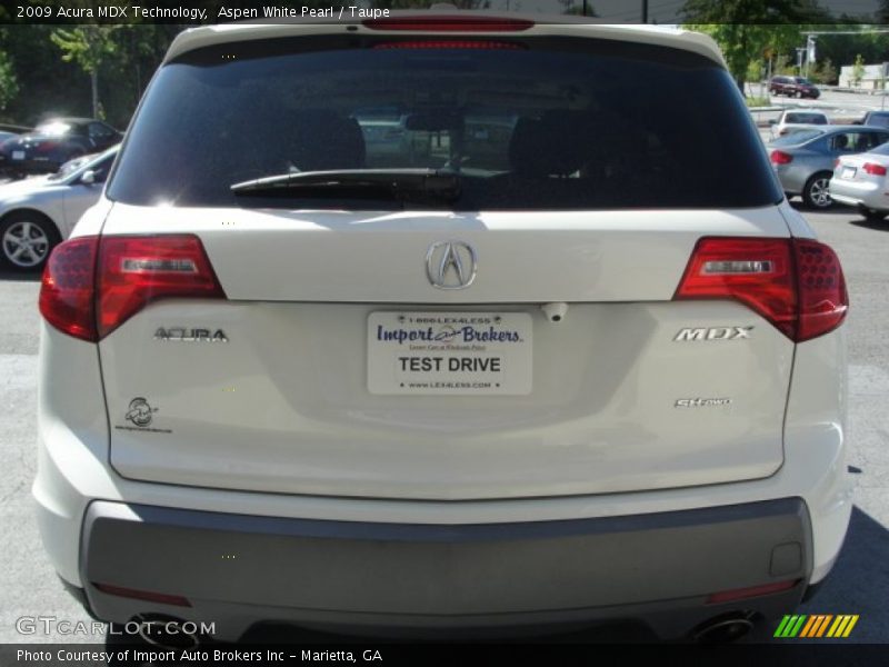 Aspen White Pearl / Taupe 2009 Acura MDX Technology