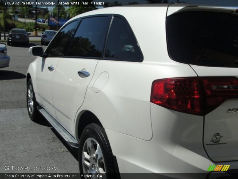Aspen White Pearl / Taupe 2009 Acura MDX Technology