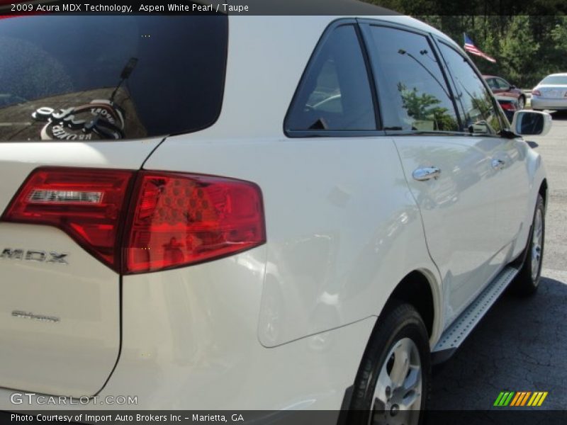 Aspen White Pearl / Taupe 2009 Acura MDX Technology