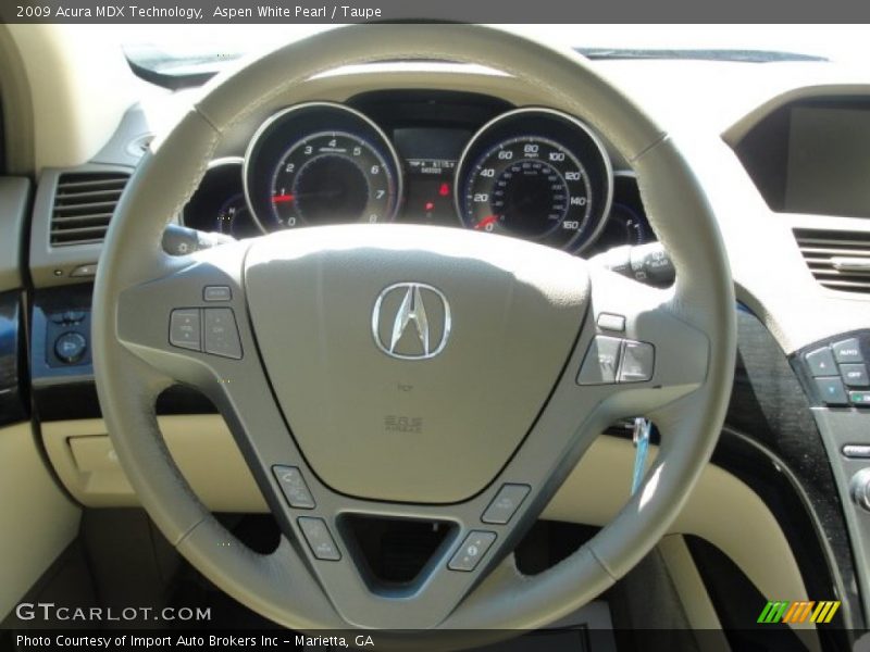 Aspen White Pearl / Taupe 2009 Acura MDX Technology