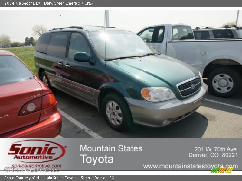 Dark Green Emerald / Gray 2004 Kia Sedona EX