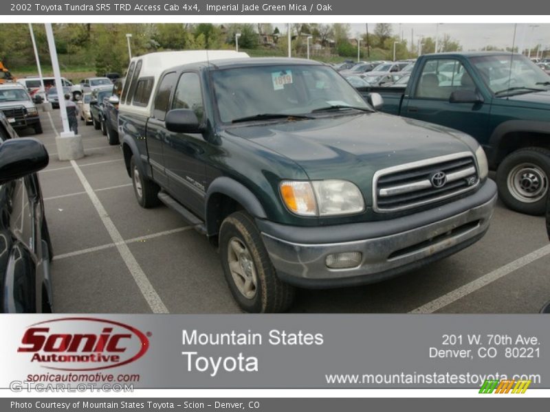 Imperial Jade Green Mica / Oak 2002 Toyota Tundra SR5 TRD Access Cab 4x4