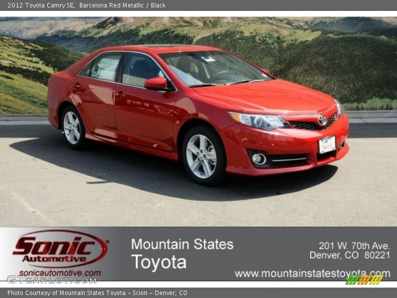 Barcelona Red Metallic / Black 2012 Toyota Camry SE