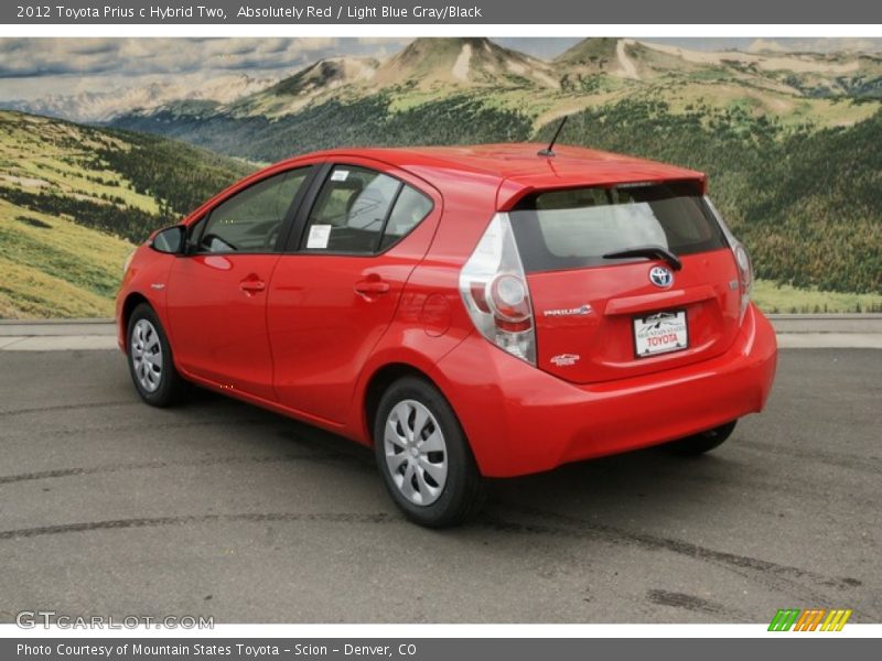 Absolutely Red / Light Blue Gray/Black 2012 Toyota Prius c Hybrid Two