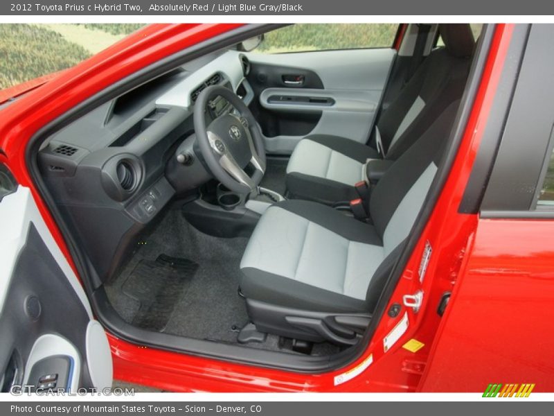 Absolutely Red / Light Blue Gray/Black 2012 Toyota Prius c Hybrid Two