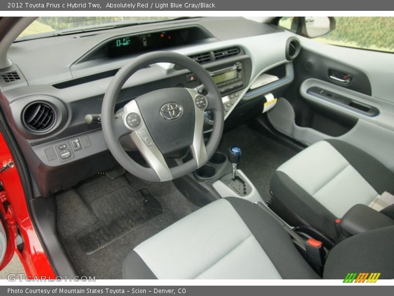 Absolutely Red / Light Blue Gray/Black 2012 Toyota Prius c Hybrid Two