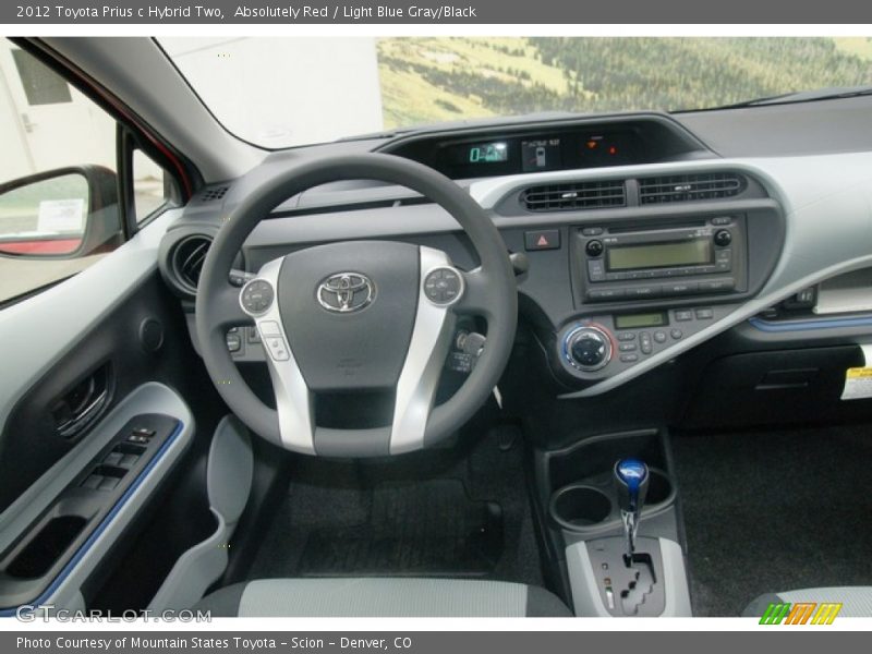 Absolutely Red / Light Blue Gray/Black 2012 Toyota Prius c Hybrid Two