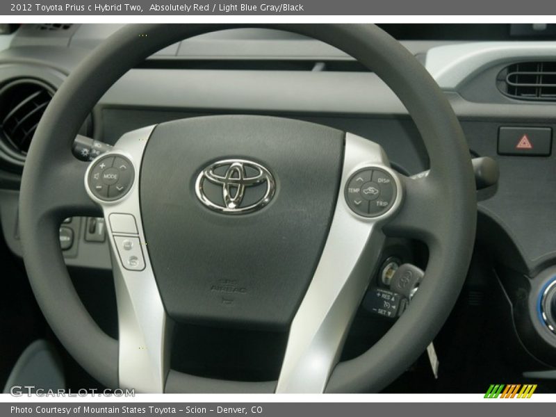 Absolutely Red / Light Blue Gray/Black 2012 Toyota Prius c Hybrid Two