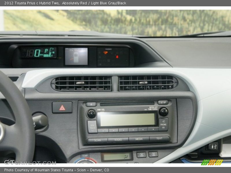 Absolutely Red / Light Blue Gray/Black 2012 Toyota Prius c Hybrid Two