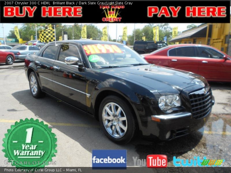 Brilliant Black / Dark Slate Gray/Light Slate Gray 2007 Chrysler 300 C HEMI