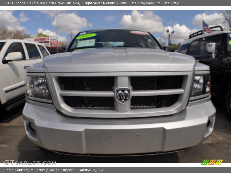Bright Silver Metallic / Dark Slate Gray/Medium Slate Gray 2011 Dodge Dakota Big Horn Crew Cab 4x4