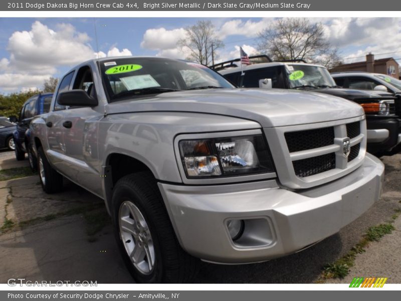 Bright Silver Metallic / Dark Slate Gray/Medium Slate Gray 2011 Dodge Dakota Big Horn Crew Cab 4x4
