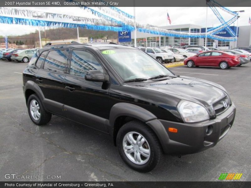 Obsidian Black Metallic / Gray 2007 Hyundai Tucson SE 4WD