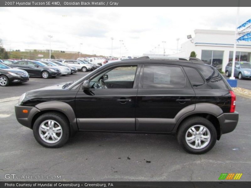 Obsidian Black Metallic / Gray 2007 Hyundai Tucson SE 4WD