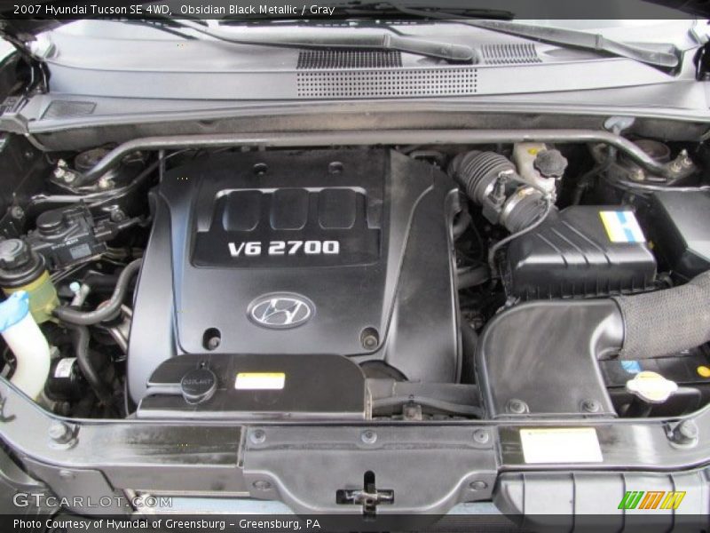 Obsidian Black Metallic / Gray 2007 Hyundai Tucson SE 4WD