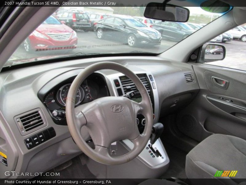 Obsidian Black Metallic / Gray 2007 Hyundai Tucson SE 4WD