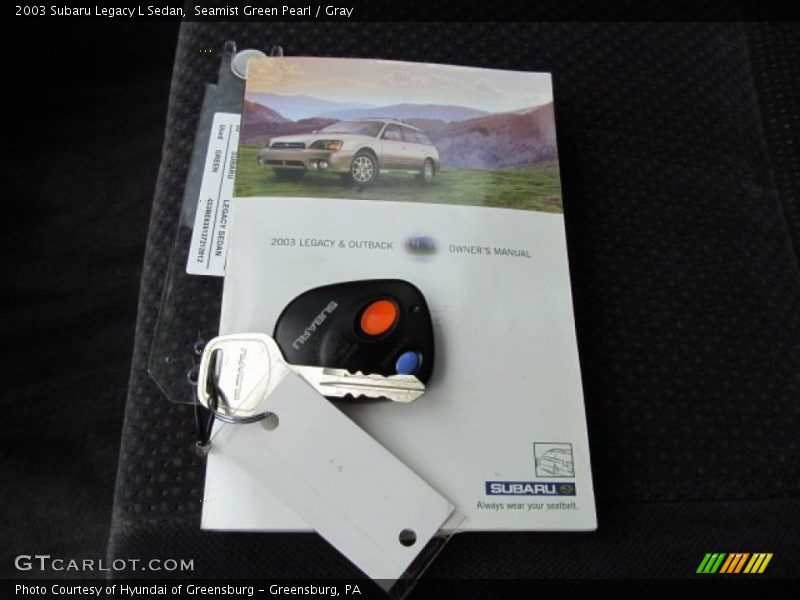 Seamist Green Pearl / Gray 2003 Subaru Legacy L Sedan