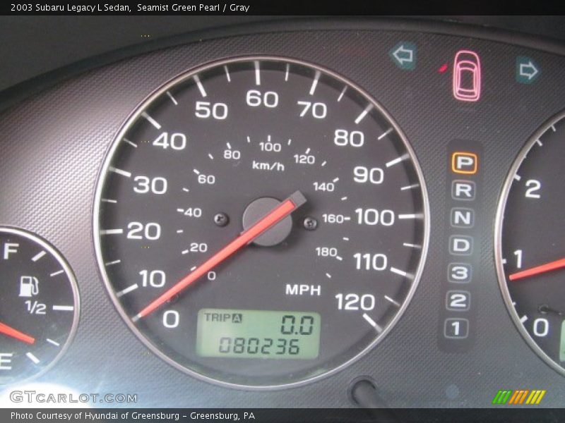 Seamist Green Pearl / Gray 2003 Subaru Legacy L Sedan