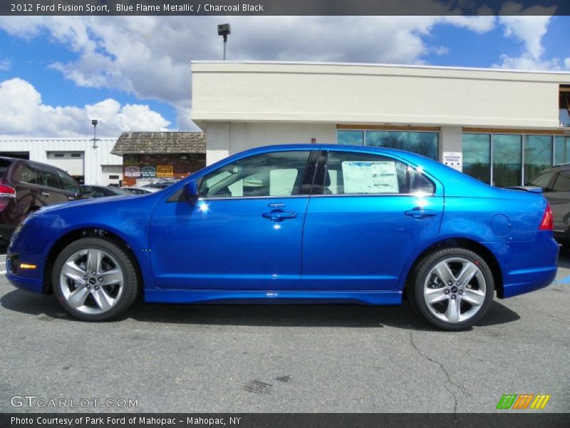 Blue Flame Metallic / Charcoal Black 2012 Ford Fusion Sport