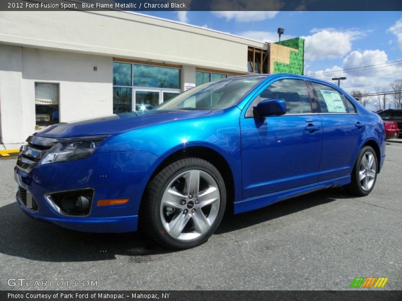 Blue Flame Metallic / Charcoal Black 2012 Ford Fusion Sport