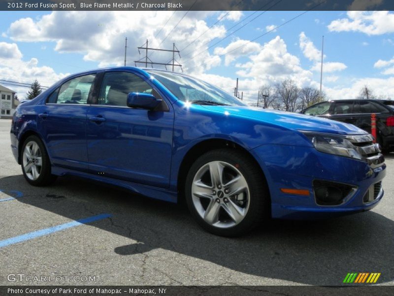Blue Flame Metallic / Charcoal Black 2012 Ford Fusion Sport