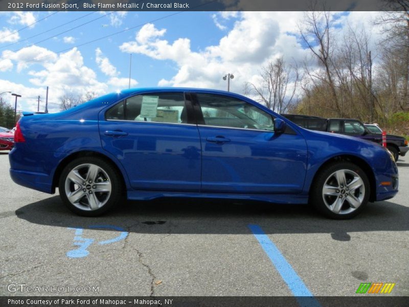 Blue Flame Metallic / Charcoal Black 2012 Ford Fusion Sport