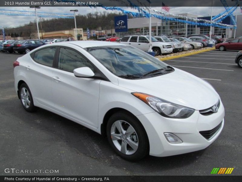 Shimmering White / Beige 2013 Hyundai Elantra GLS