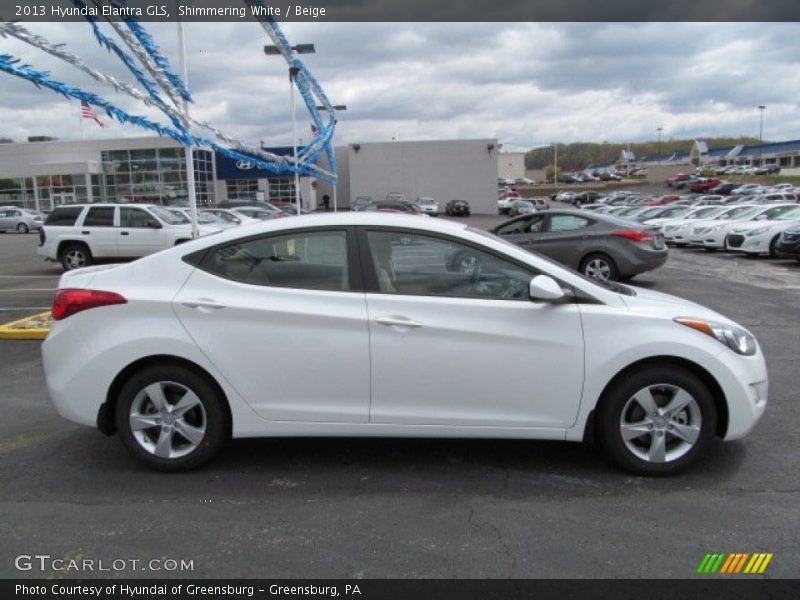 Shimmering White / Beige 2013 Hyundai Elantra GLS