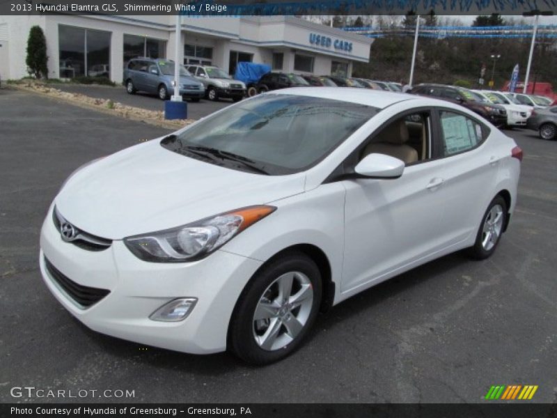 Shimmering White / Beige 2013 Hyundai Elantra GLS