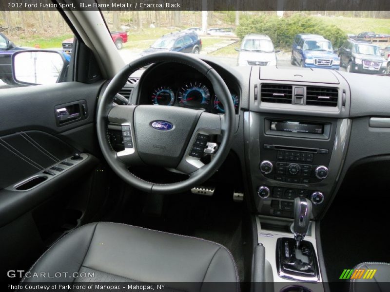 Blue Flame Metallic / Charcoal Black 2012 Ford Fusion Sport