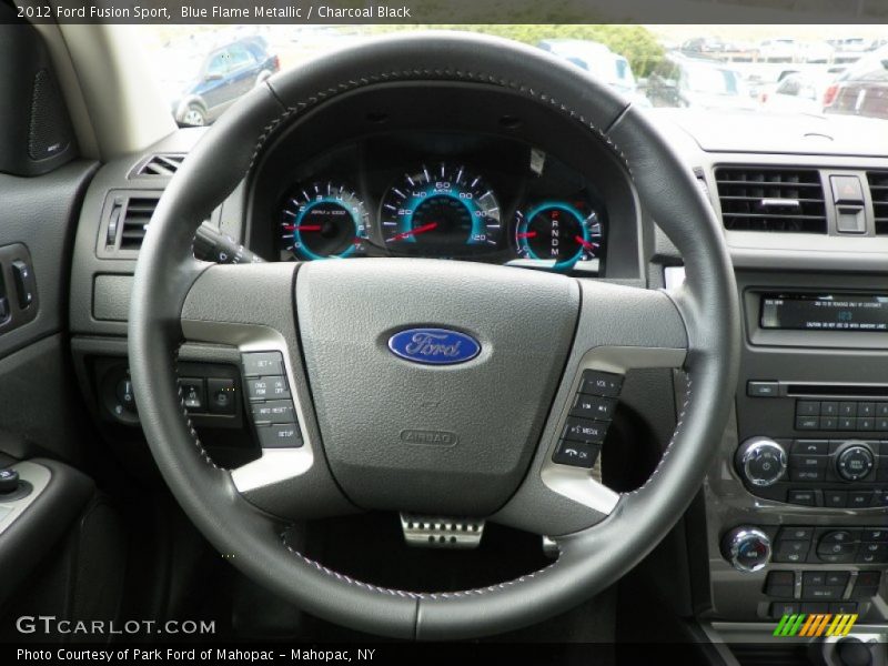 Blue Flame Metallic / Charcoal Black 2012 Ford Fusion Sport