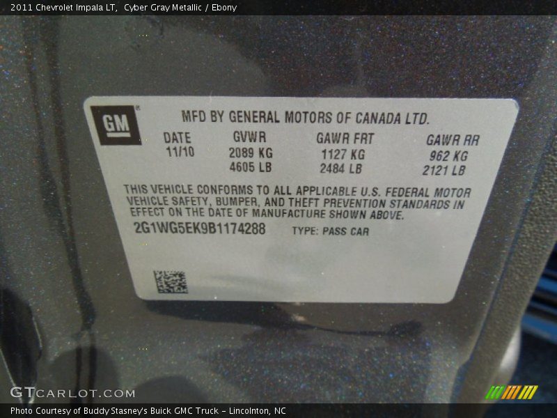 Cyber Gray Metallic / Ebony 2011 Chevrolet Impala LT