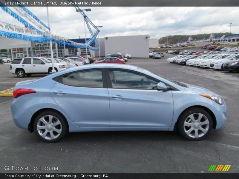 Blue Sky Metallic / Beige 2012 Hyundai Elantra Limited